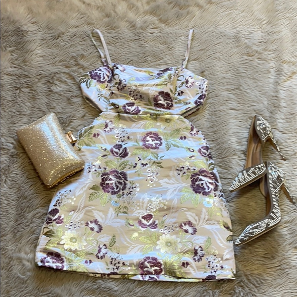 Lavender side cutout jacquard minidress Never Worn